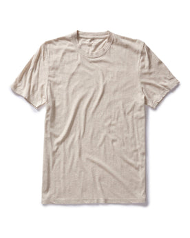flatlay of The Cotton Hemp Tee in Heather Oat, Knits by Taylor Stitch