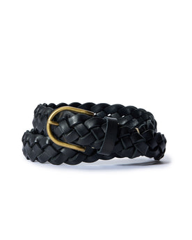 editorial image of The Braided Belt in Black rolled, Accessories by Taylor Stitch
