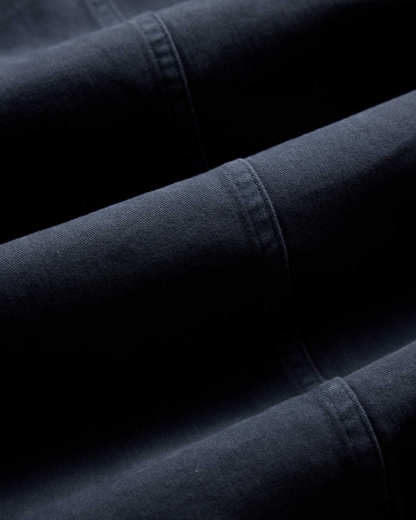 material shot of the collar on The Foundation Sportcoat in Organic Navy Twill, Outerwear by Taylor Stitch