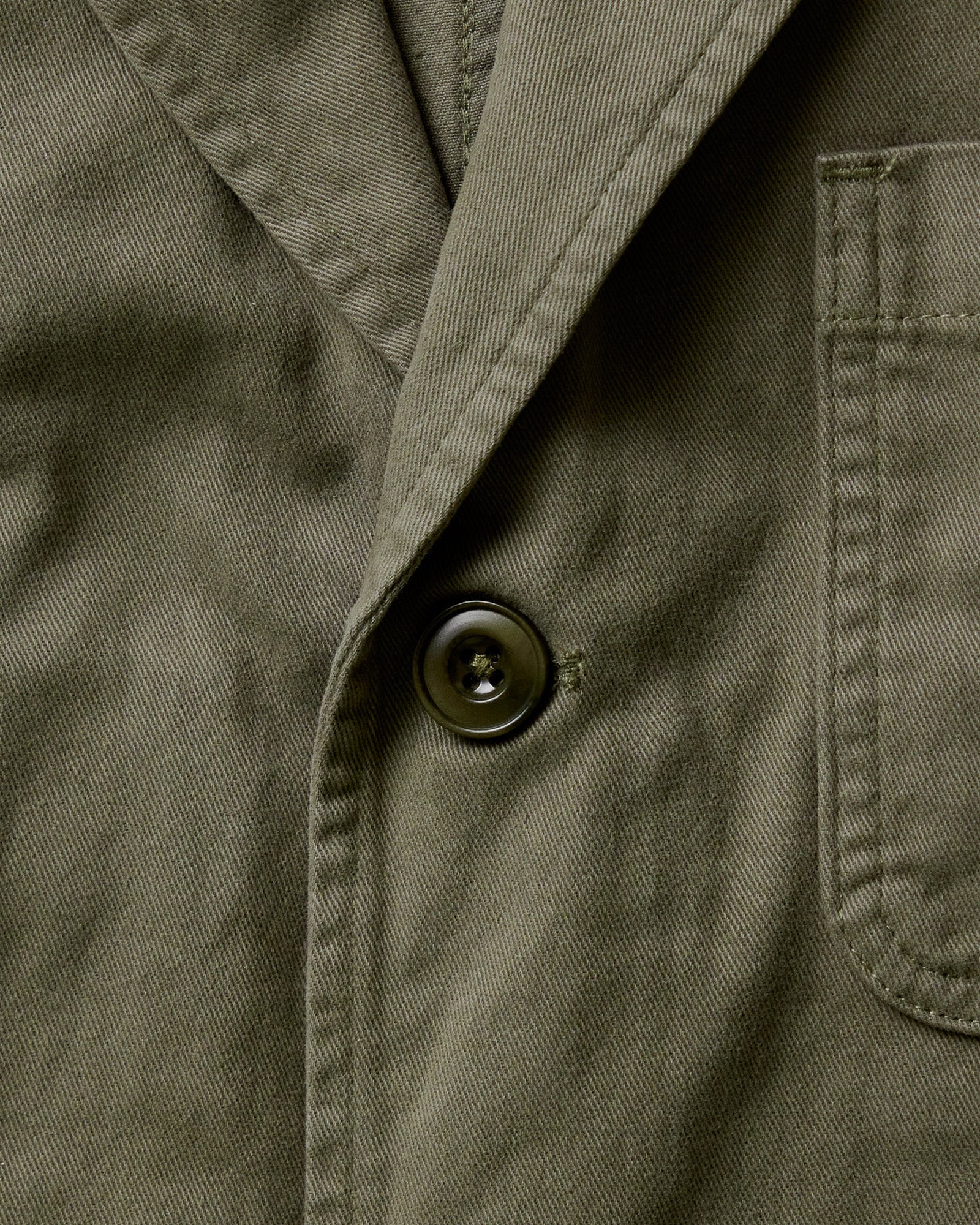 flatlay of the back of The Foundation Sportcoat in Organic Smoked Olive Twill, Outerwear by Taylor Stitch