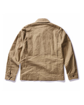 flatlay of the back of The Pathfinder Jacket in Khaki Dry Wax, Outerwear by Taylor Stitch