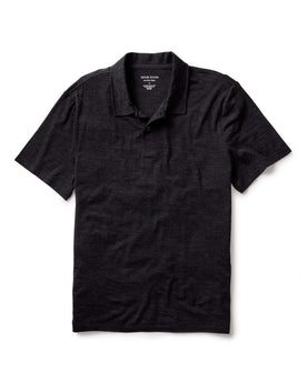 flatlay of The Merino Polo in Heather Black, Knits by Taylor Stitch