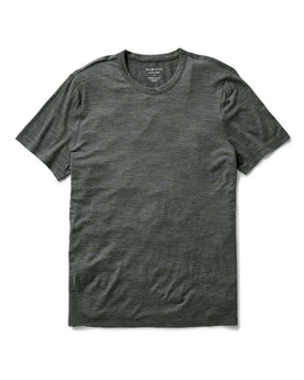 flatlay of The Merino Tee in Heather Army, Knits by Taylor Stitch