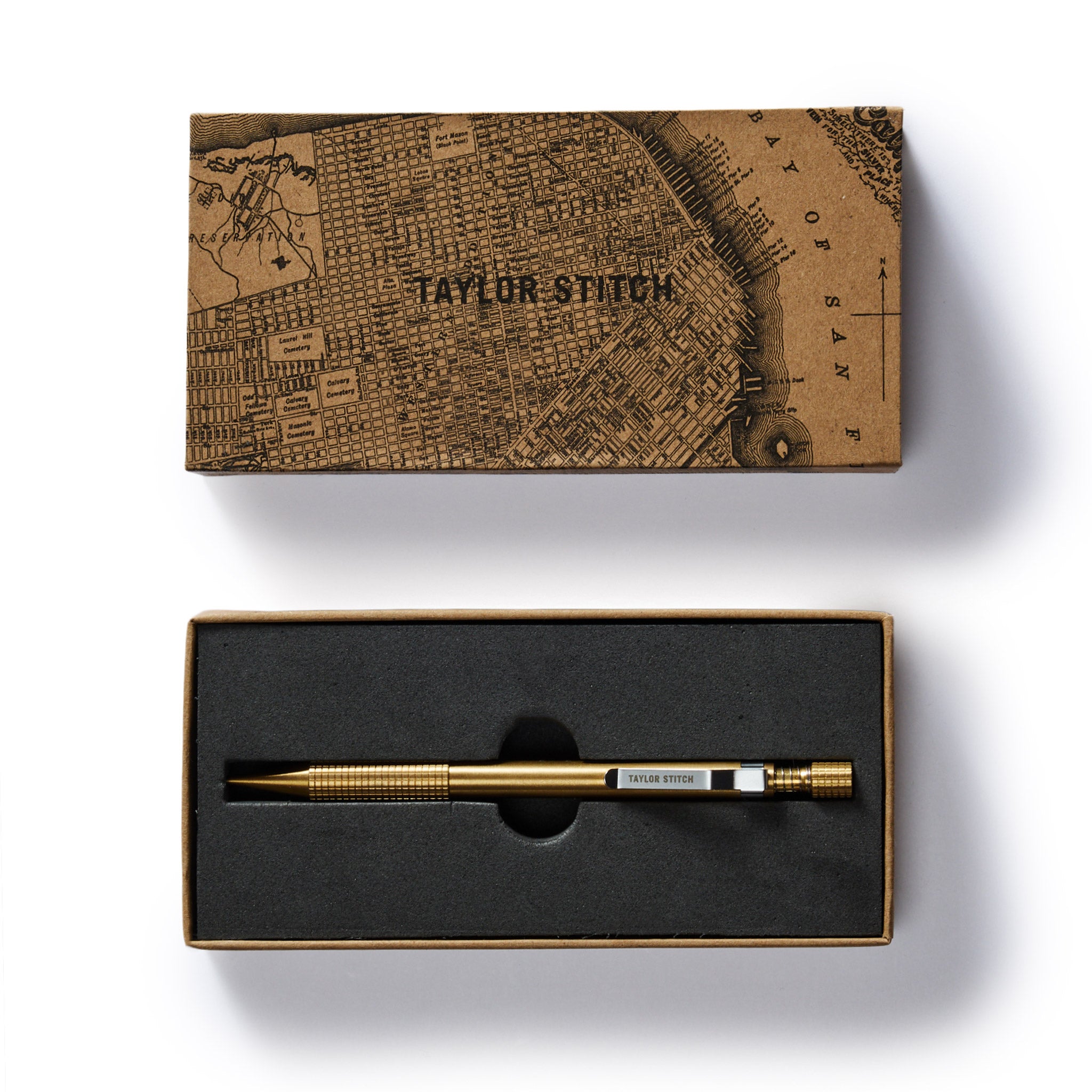 image of The Mechanical Pencil in Brass in the box, Accessories by Taylor Stitch