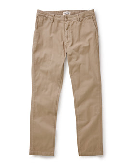 flatlay of The Slim Foundation Pant in Organic Khaki, Bottoms by Taylor Stitch