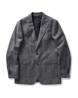 flatlay of The Stevens Sportcoat in Slate Herringbone Wool, Outerwear by Taylor Stitch