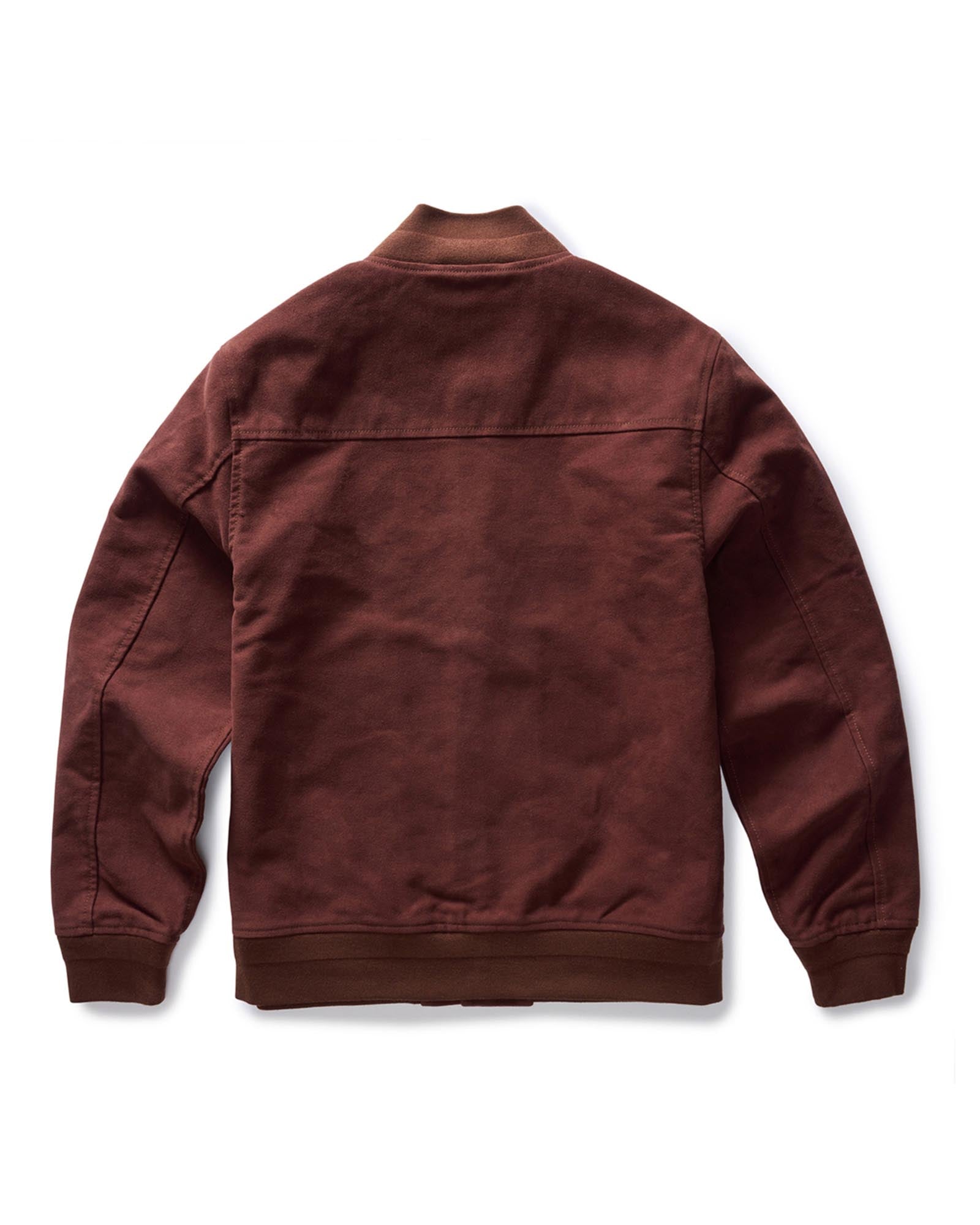 flatlay of the back of The Campus Jacket in Burgundy Moleskin, Outerwear by Taylor Stitch