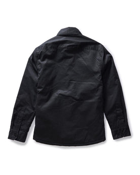 flatlay of the back of The Fender Jacket in Coal Dry Wax, Outerwear by Taylor Stitch