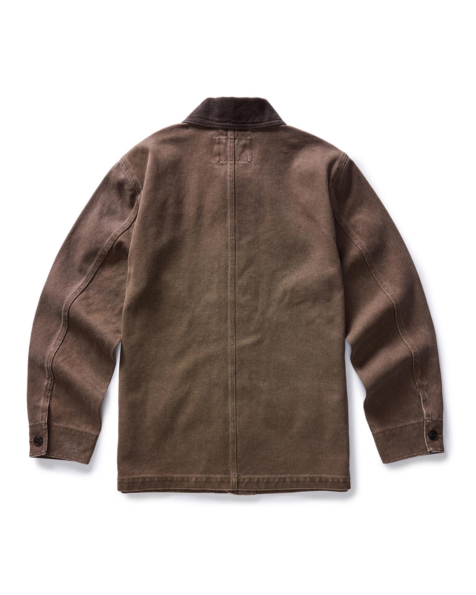 flatlay of the back of The Upland Jacket in Aged Penny Chipped Canvas, Outerwear by Taylor Stitch