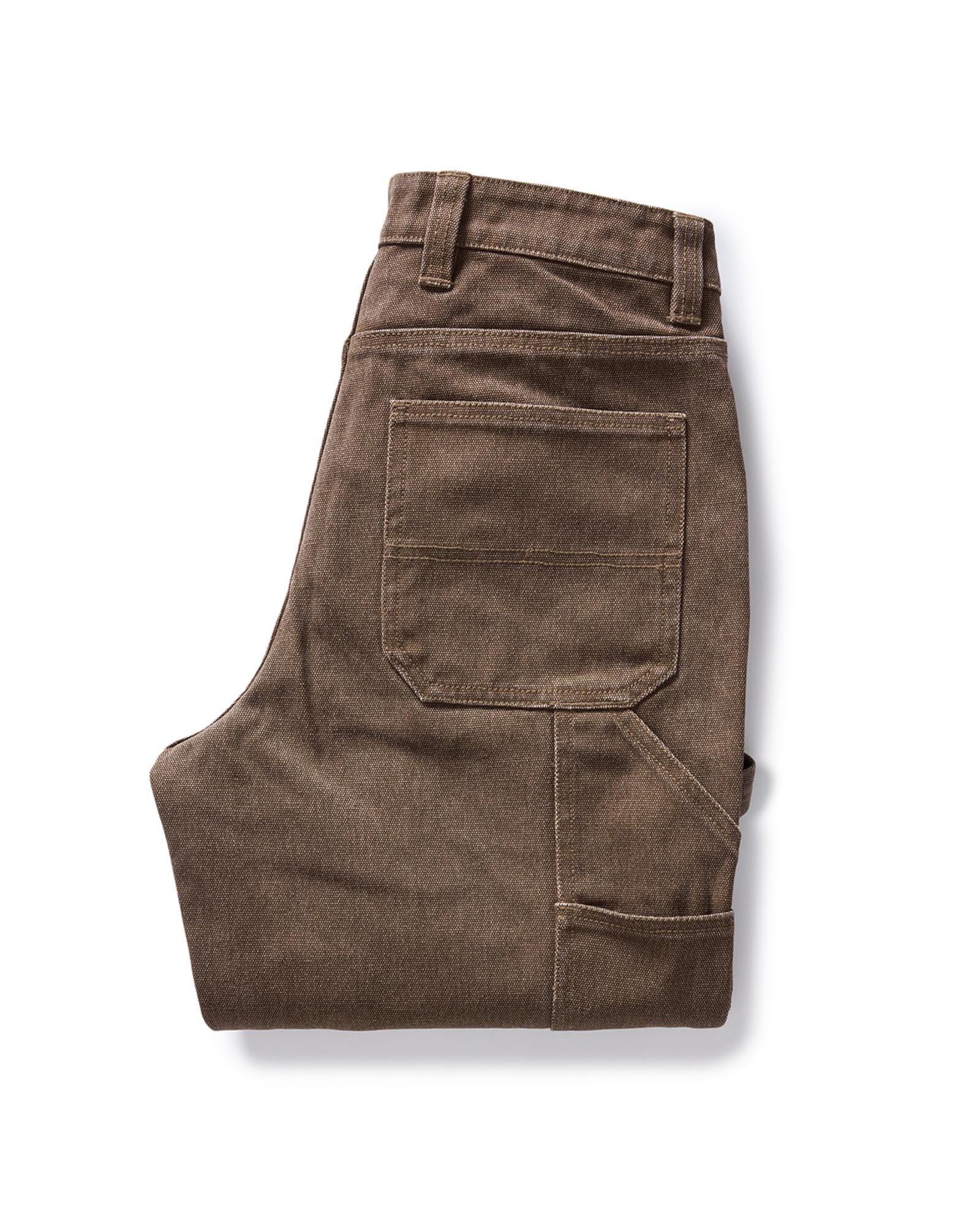 material shot of the waistband on The Workhorse Pant in Aged Penny Chipped Canvas, Bottoms by Taylor Stitch