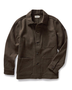 flatlay of The Ojai Jacket in Army Herringbone Wool, Outerwear by Taylor Stitch