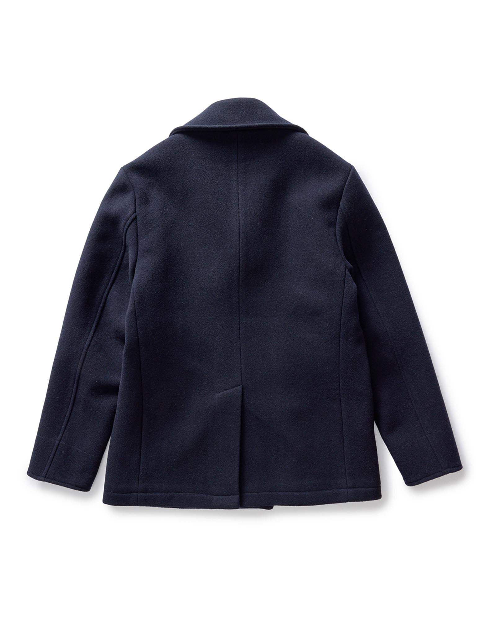 flatlay of the back of The Mariner Coat in Dark Navy Wool, Outerwear by Taylor Stitch