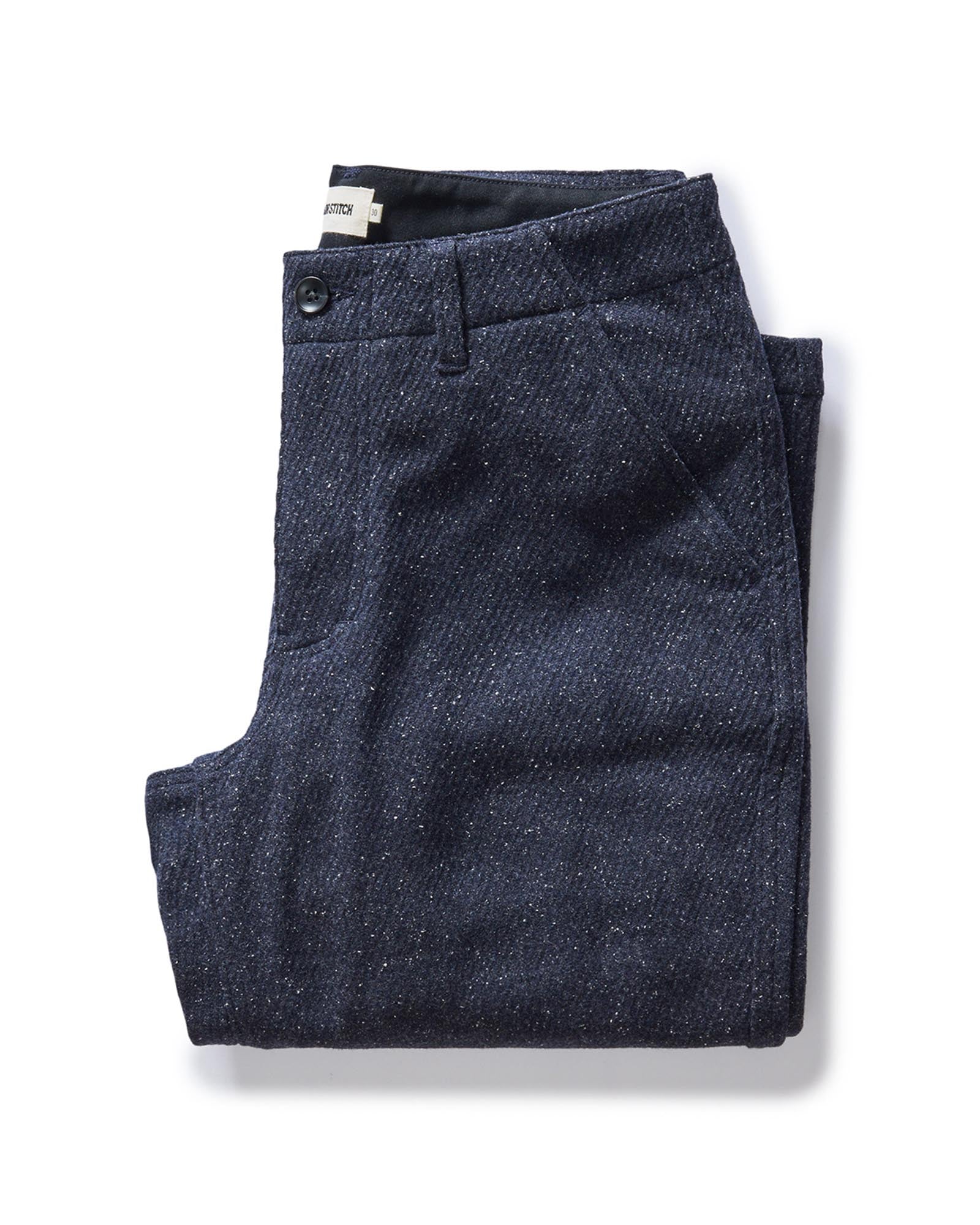 The Carnegie Pant in Navy Nep Wool: Featured Image, Bottoms by Taylor Stitch