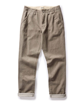 flatlay of The Morse Pant in Soil Herringbone, Bottoms by Taylor Stitch