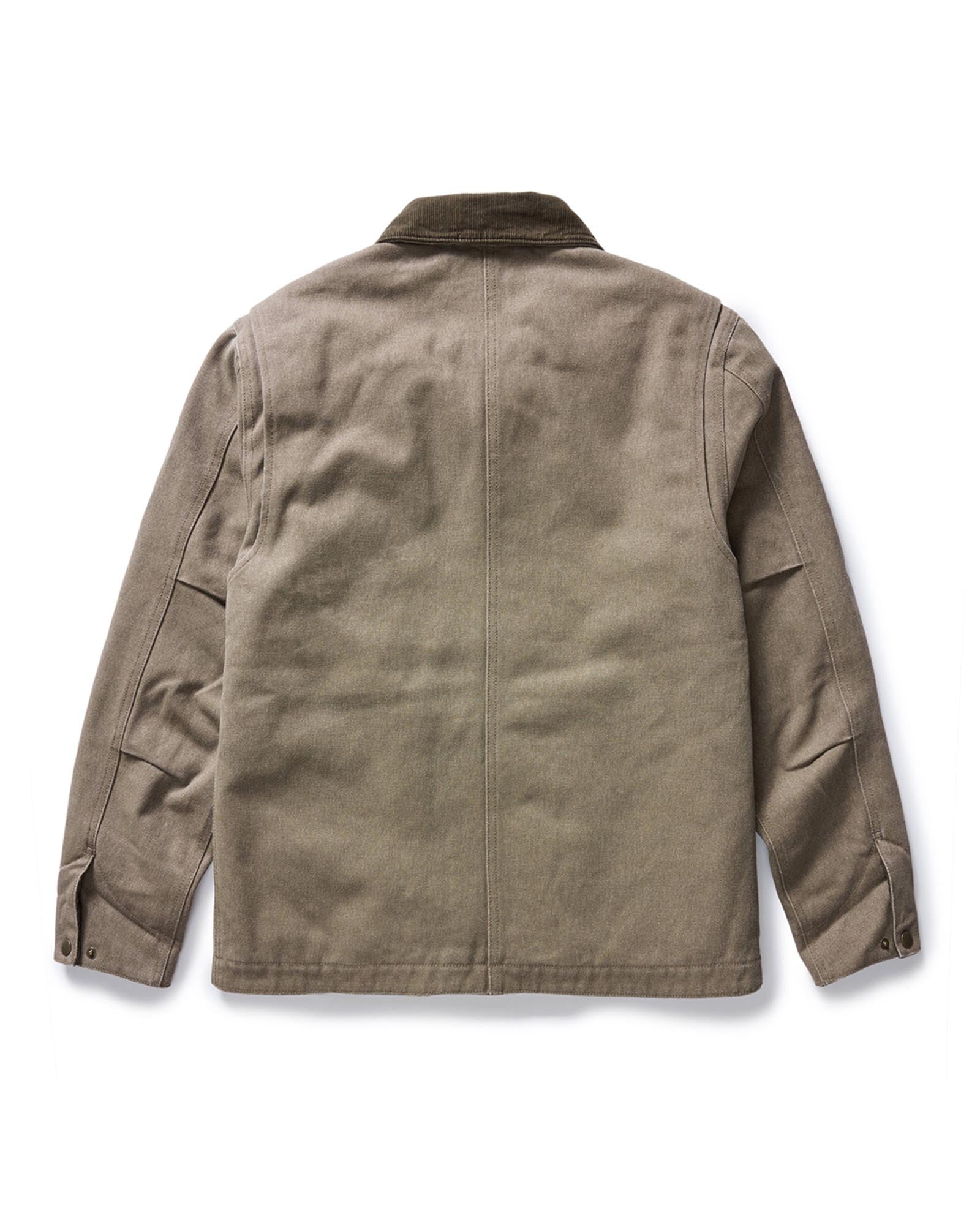 flatlay of the back of The Workhorse Jacket in Stone Chipped Canvas, Outerwear by Taylor Stitch
