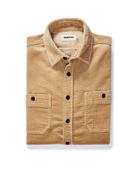 folded flatlay of The Utility Shirt in Camel Corduroy, Wovens by Taylor Stitch