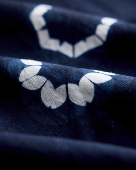 material shot of the details on The Davis Shirt in Dark Navy Geo, Wovens by Taylor Stitch
