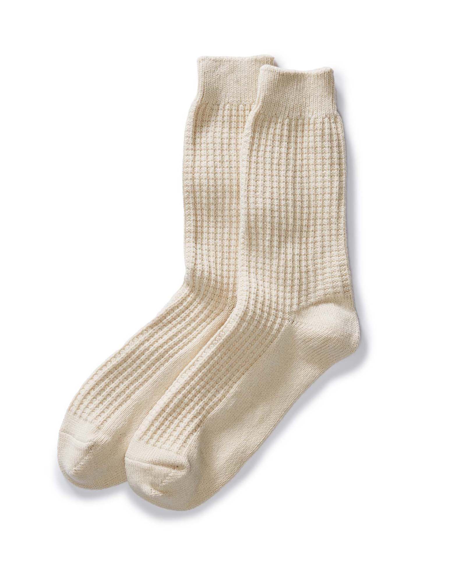 Picture of Organic Cotton Waffle Socks in Ivory - Men's