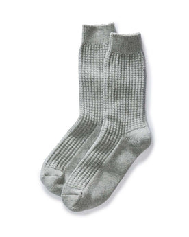flatlay of The Waffle Sock in Heather Grey, Accessories by Taylor Stitch