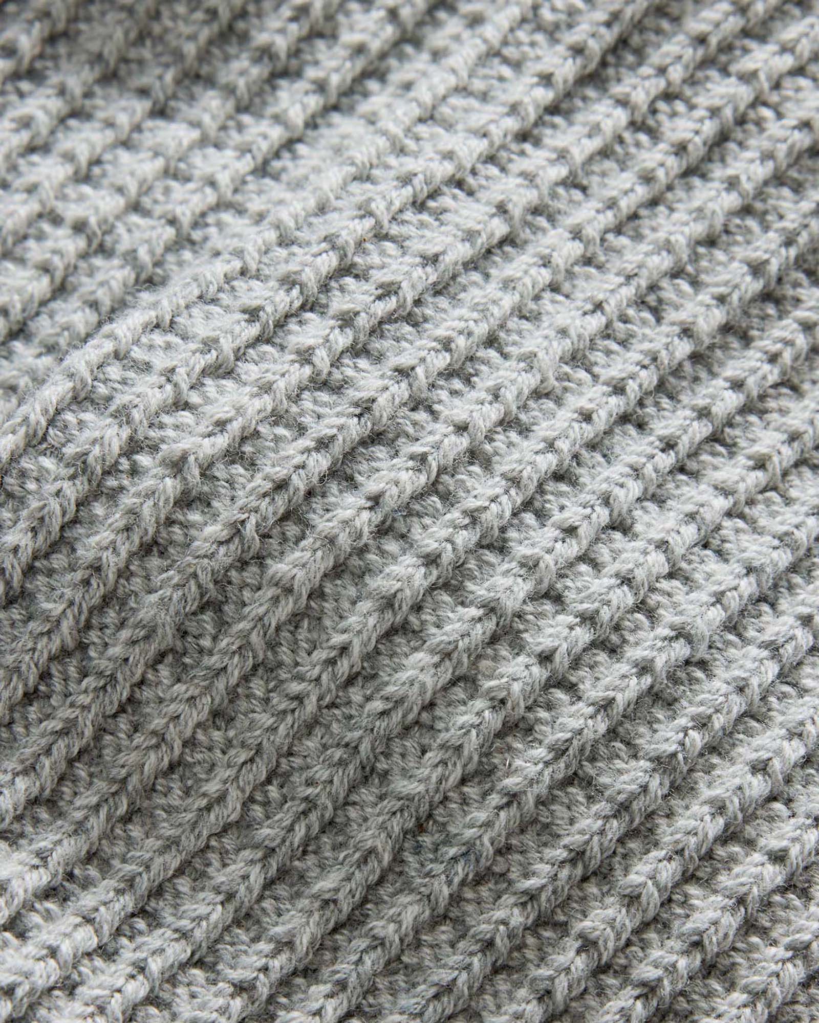 material shot of the texture on The Waffle Sock in Heather Grey, Accessories by Taylor Stitch