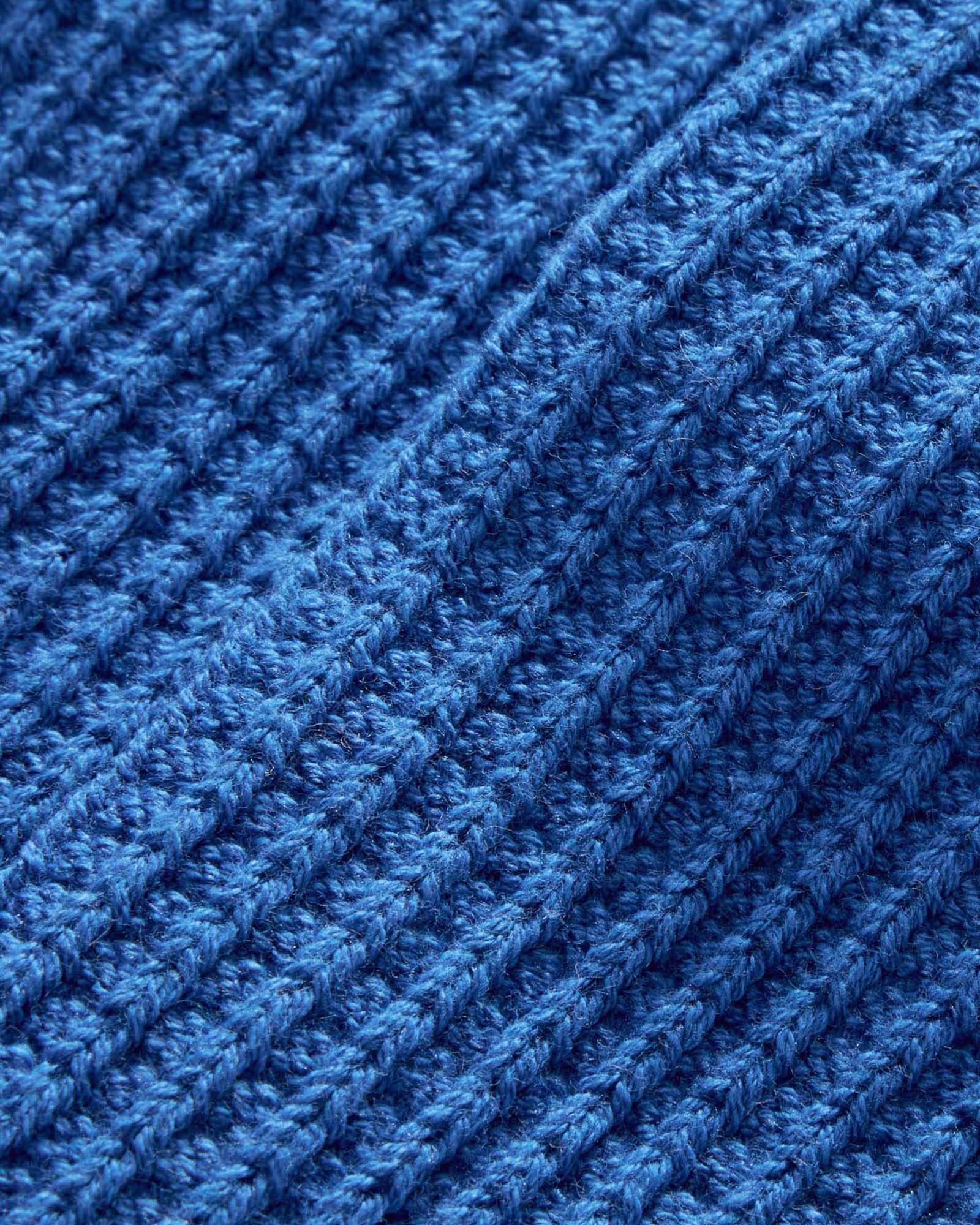 material shot of the texture on The Waffle Sock in Cobalt, Accessories by Taylor Stitch