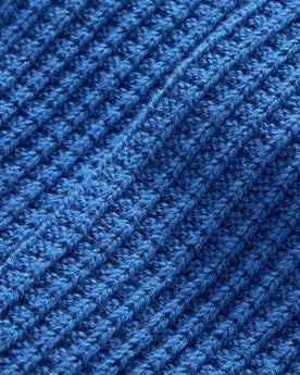 material shot of the texture on The Waffle Sock in Cobalt, Accessories by Taylor Stitch