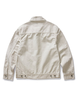 flatlay of the back of The Shifter Jacket in Stone Pigment Canvas, Outerwear by Taylor Stitch