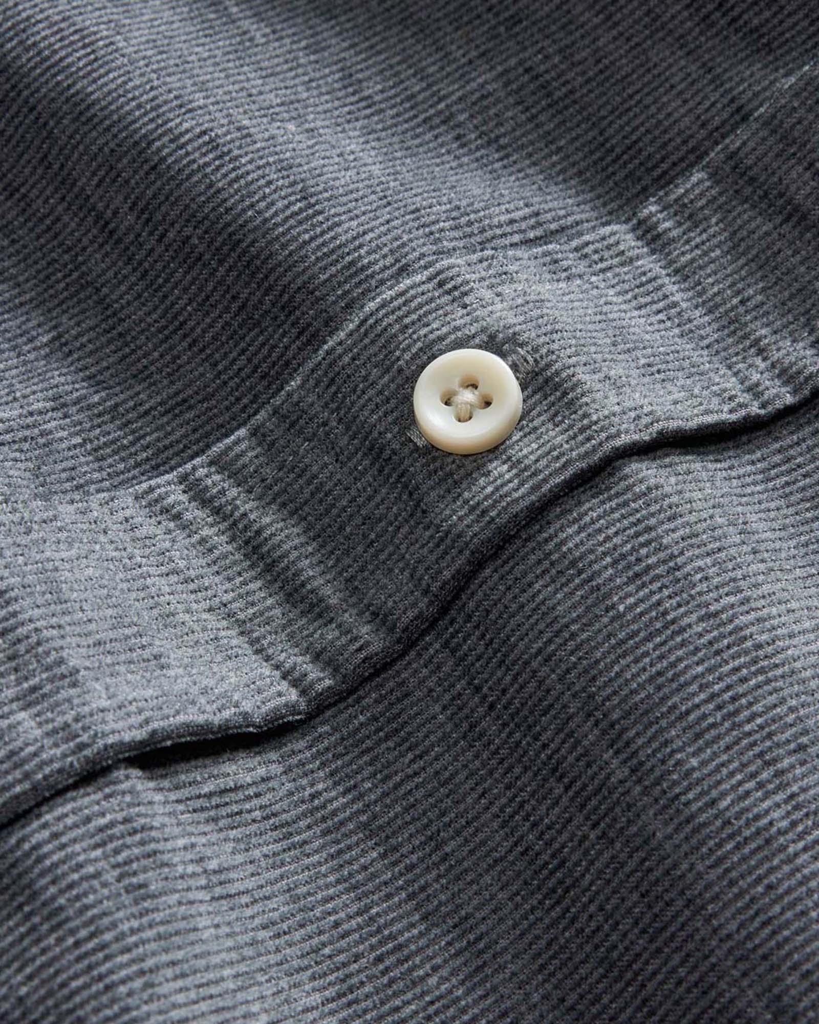 material shot of the buttons on The Jack in Heather Slate Pincord, Wovens by Taylor Stitch