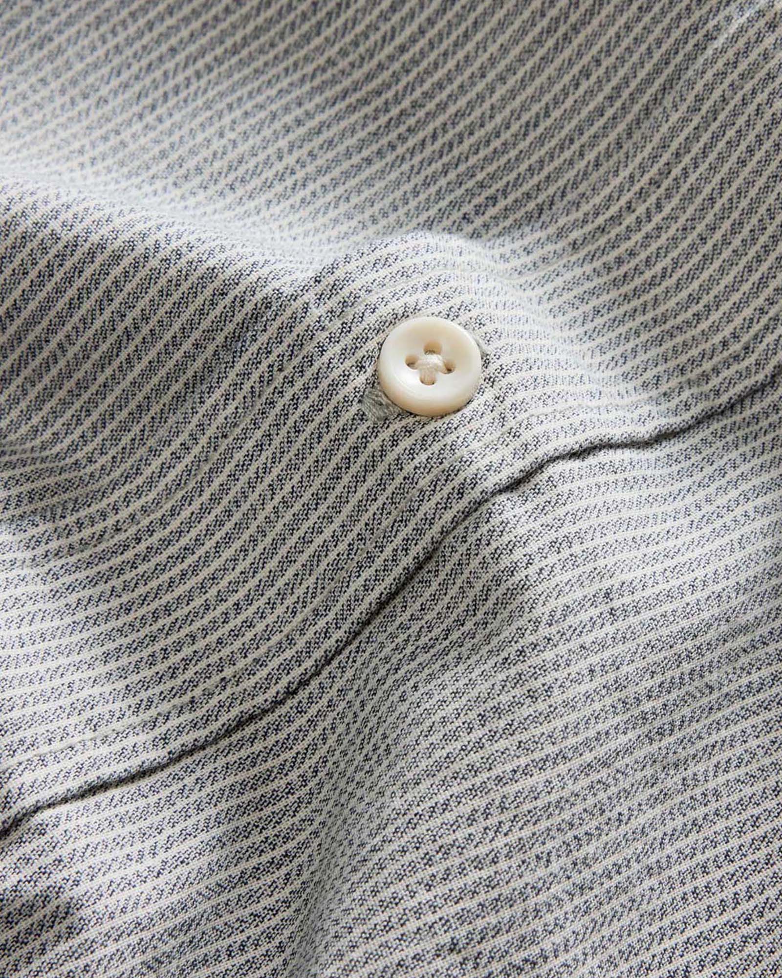 material shot of the buttons on The Jack in Parchment Stripe, Wovens by Taylor Stitch