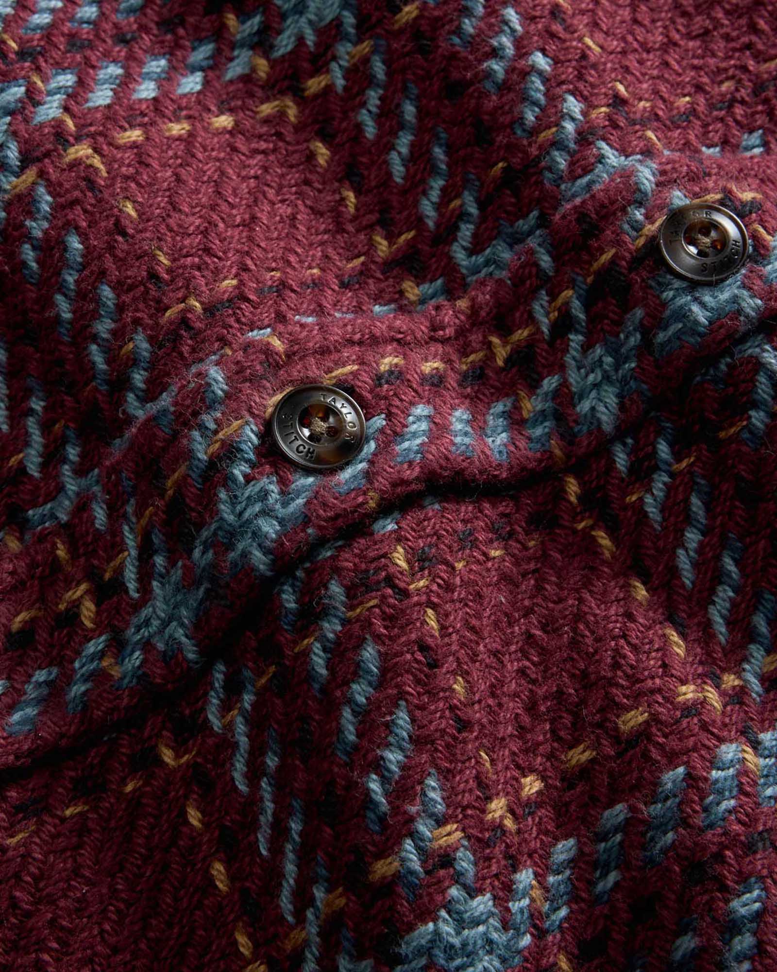 material shot of the buttons on The Cutter Overshirt in Port Plaid, Wovens by Taylor Stitch