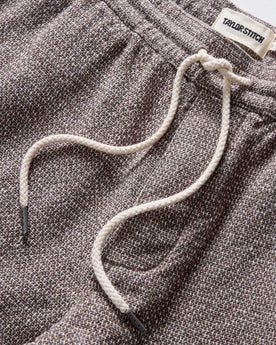 material shot of the waistband on The Apres Pant in Granite Linen Tweed, Bottoms by Taylor Stitch