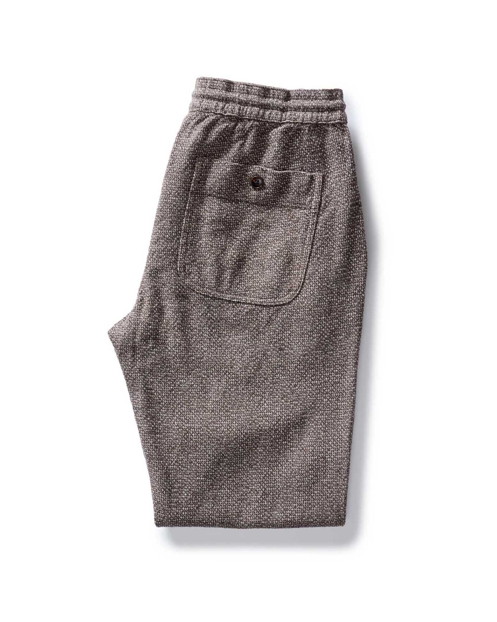 folded flatlay of the back of The Apres Pant in Granite Linen Tweed, Bottoms by Taylor Stitch