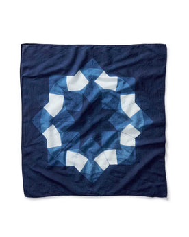 flatlay of The Hand Dyed Bandana in Indigo Burst, Accessories by Taylor Stitch