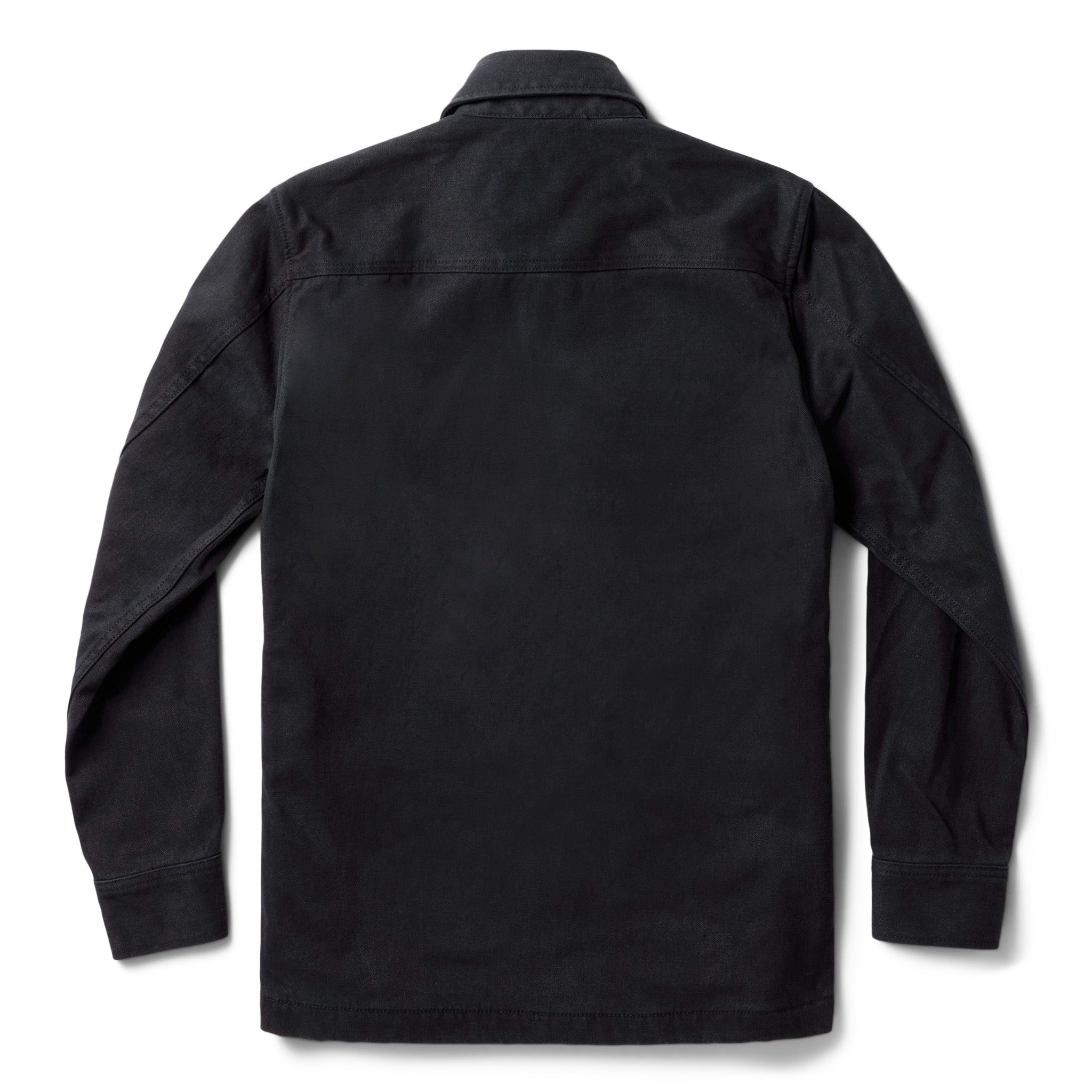 flatlay of The Lined Shop Shirt in Coal Boss Duck, from the back, Outerwear by Taylor Stitch