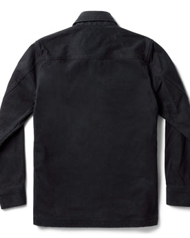 flatlay of The Lined Shop Shirt in Coal Boss Duck, from the back, Outerwear by Taylor Stitch