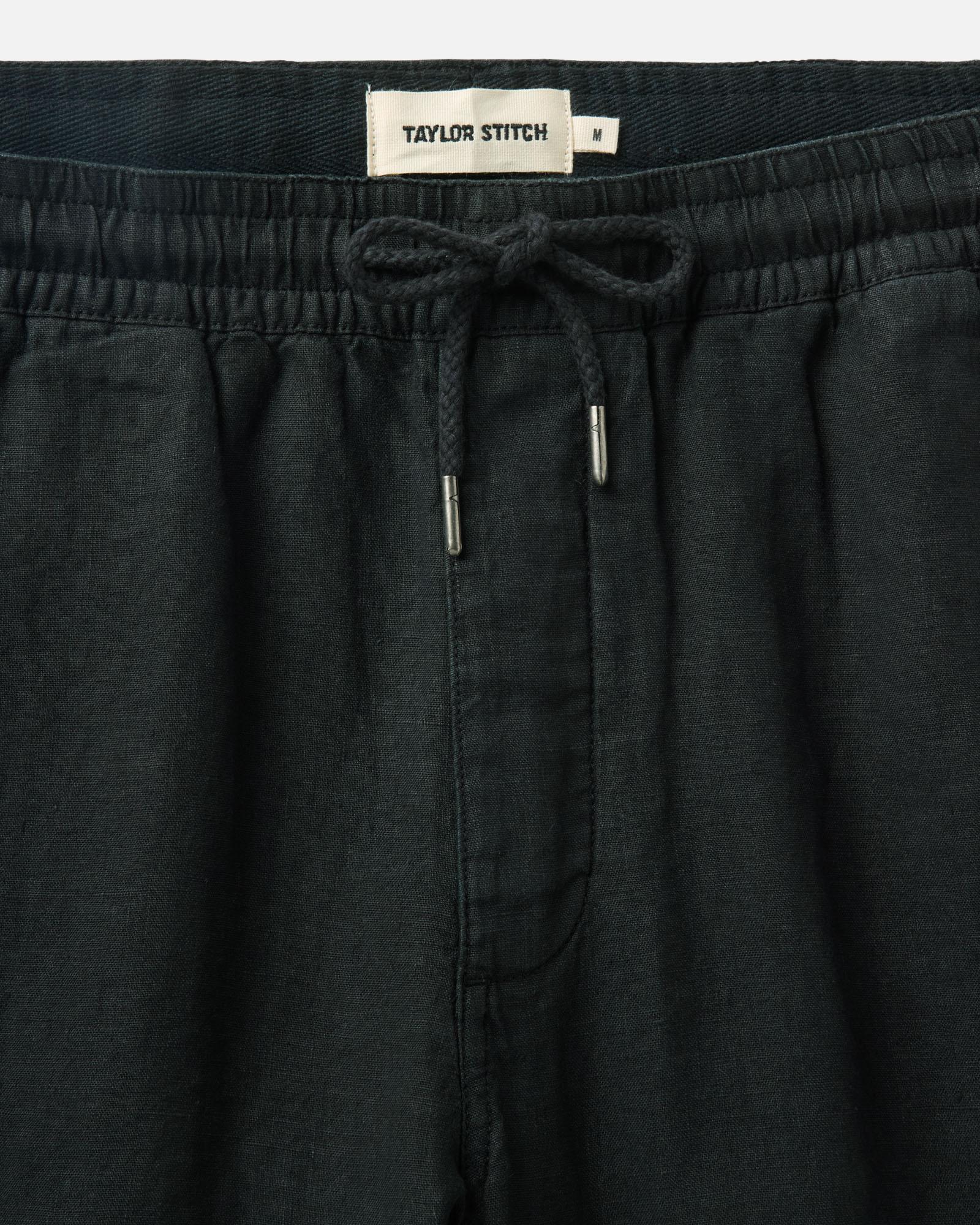 material shot of the waistband on The Apres Short in Coal Hemp, Bottoms by Taylor Stitch