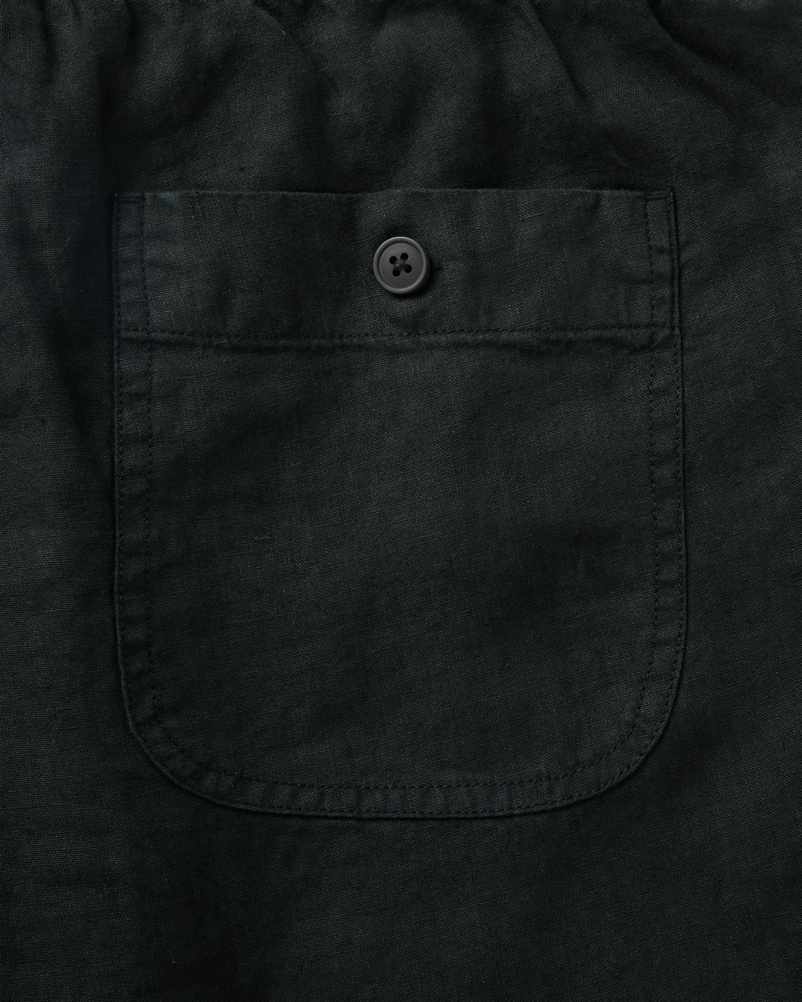 material shot of the back pocket on The Apres Short in Coal Hemp, Bottoms by Taylor Stitch