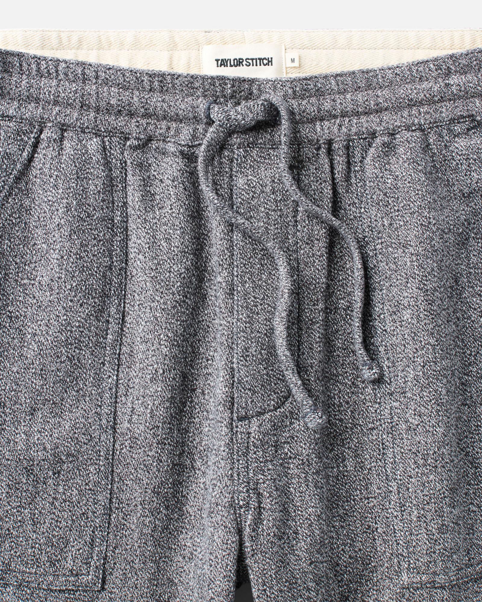 material shot of the waistband on The Breakwater Pant in Grey Marl Hemp, Bottoms by Taylor Stitch