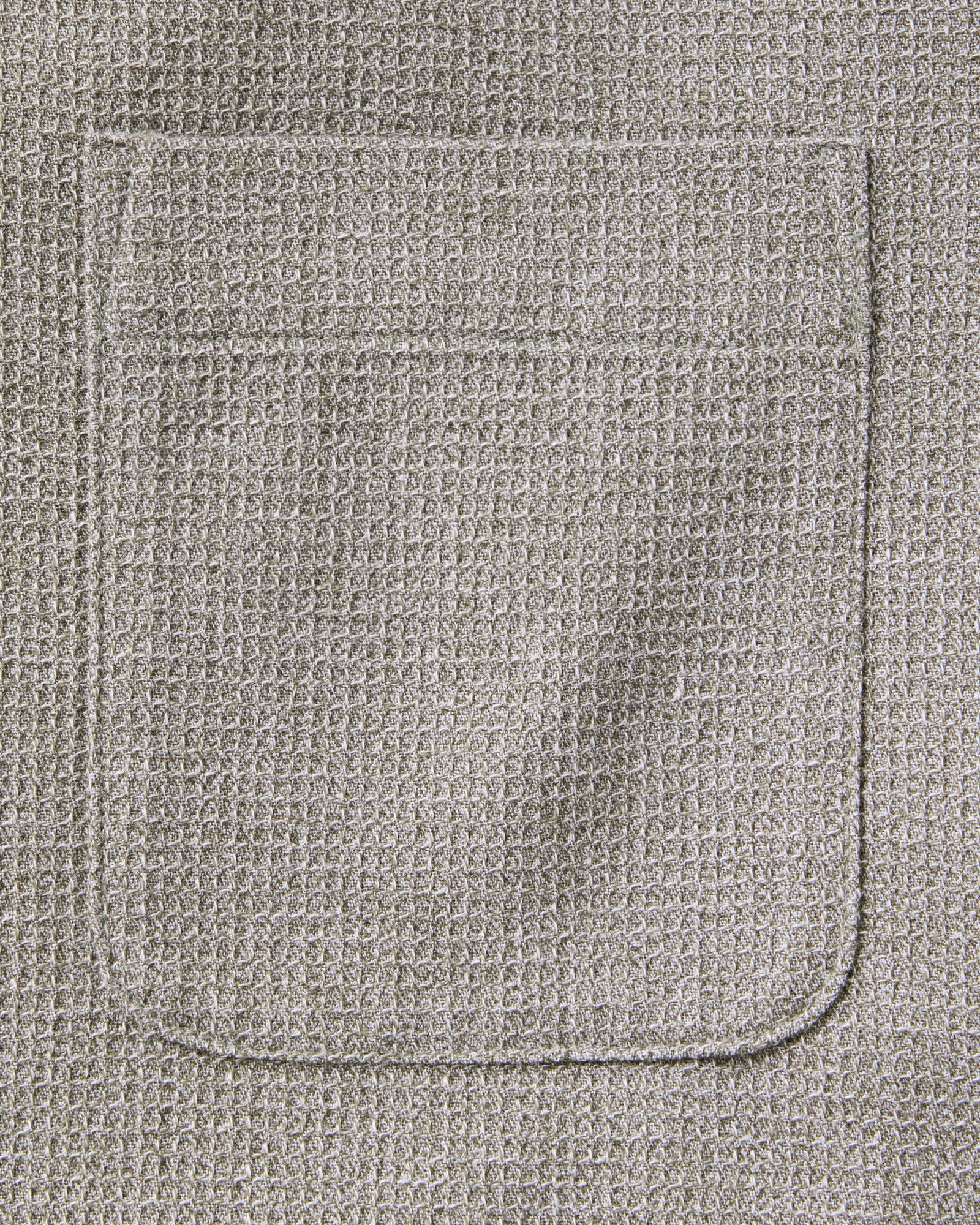 material shot of the pocket on The Short Sleeve Jack in Fern Twist Waffle, Wovens by Taylor Stitch