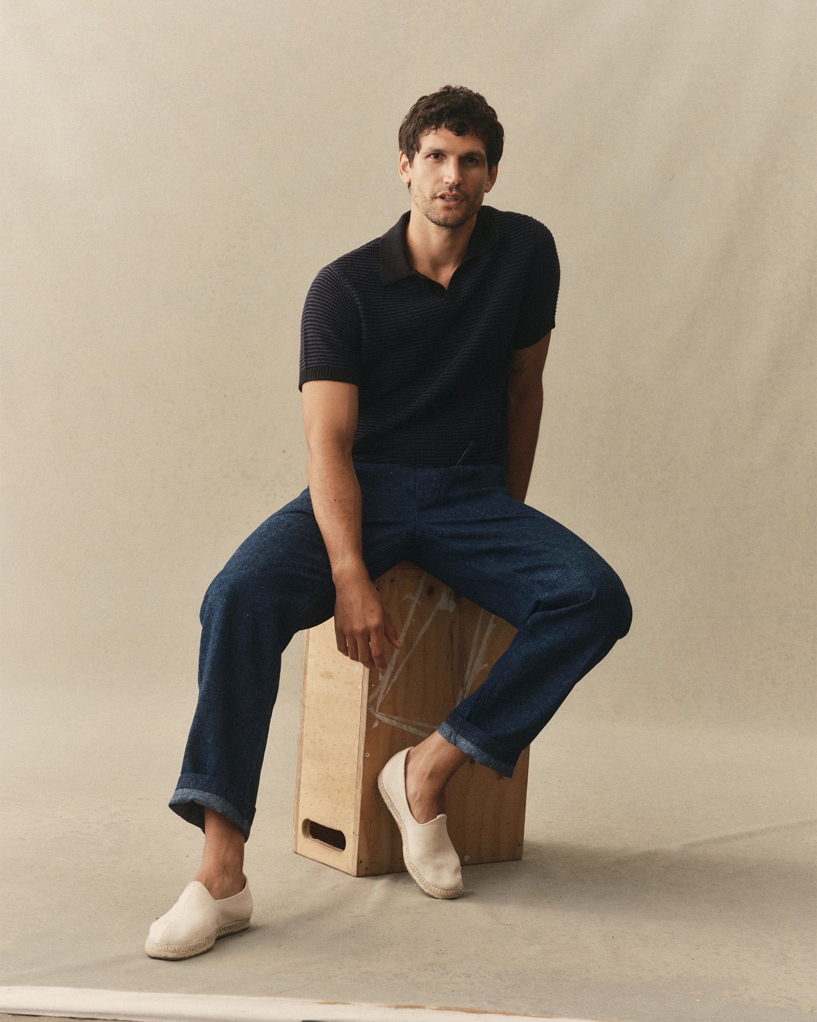 The Valencia Sweater Polo in Coal Stripe: Alternate Image 2, Knits by Taylor Stitch