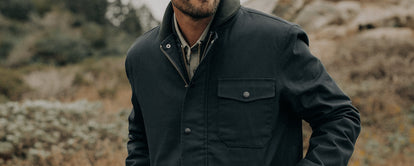 Model wearing The Deck Jacket