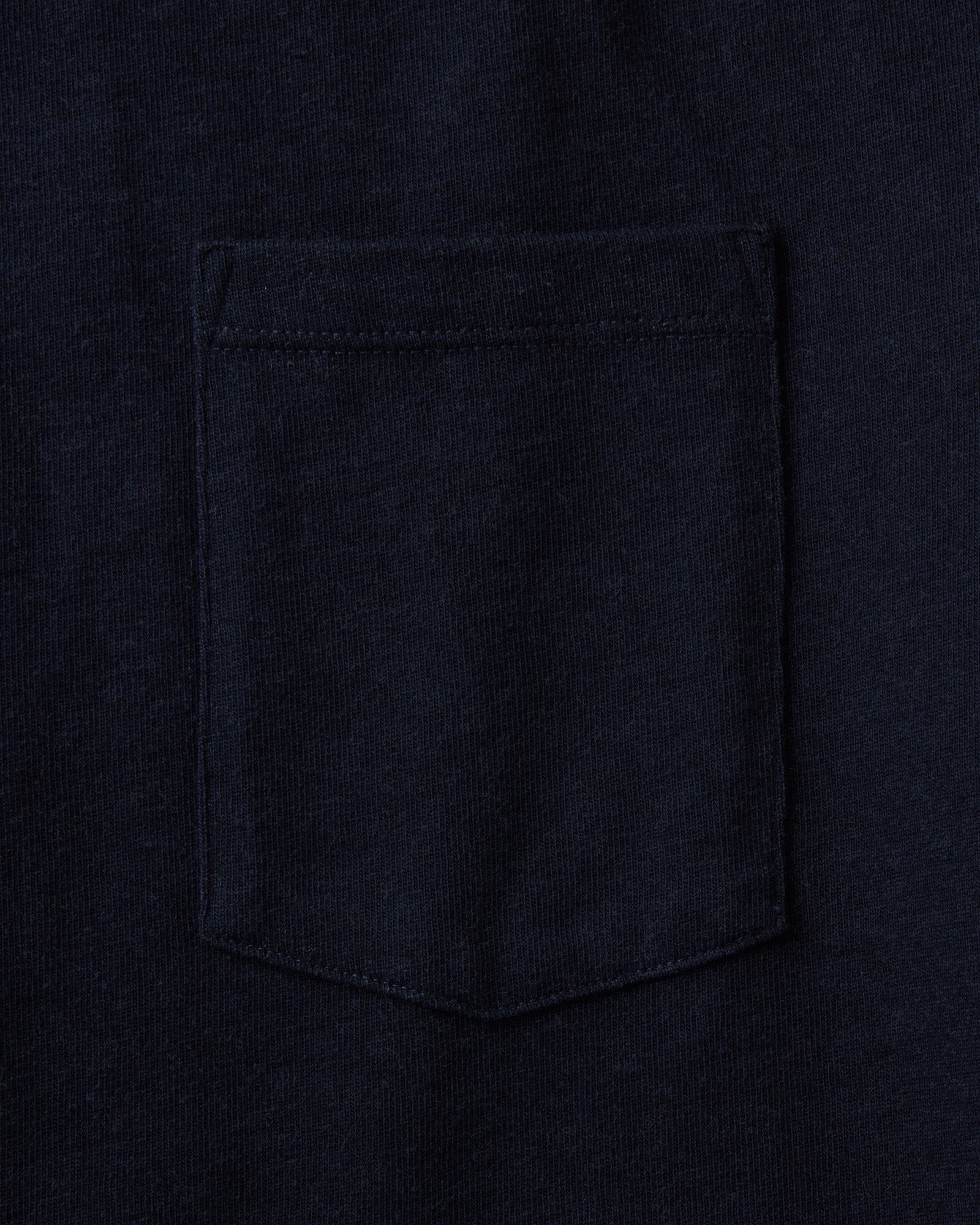 material shot of the pocket on The Long Sleeve Shop Tee in Navy Twist, Knits by Taylor Stitch
