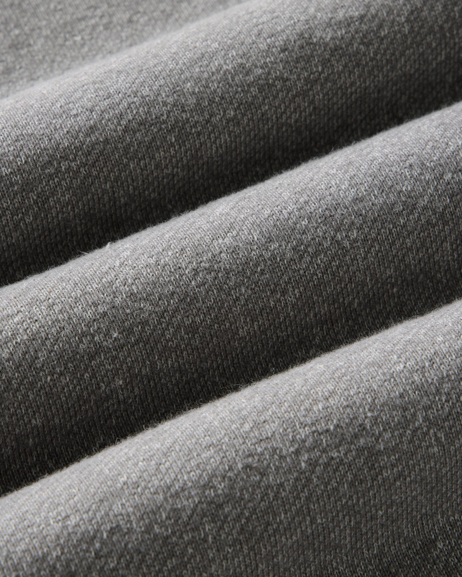 material shot of the fabric on The Armor Quarter Zip in Heather Grey Cotton Hemp, Knits by Taylor Stitch