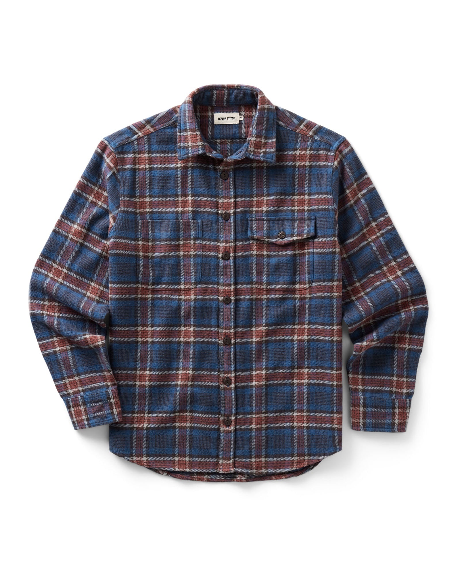 flatlay of The Crater Shirt in Headland Plaid, Wovens by Taylor Stitch