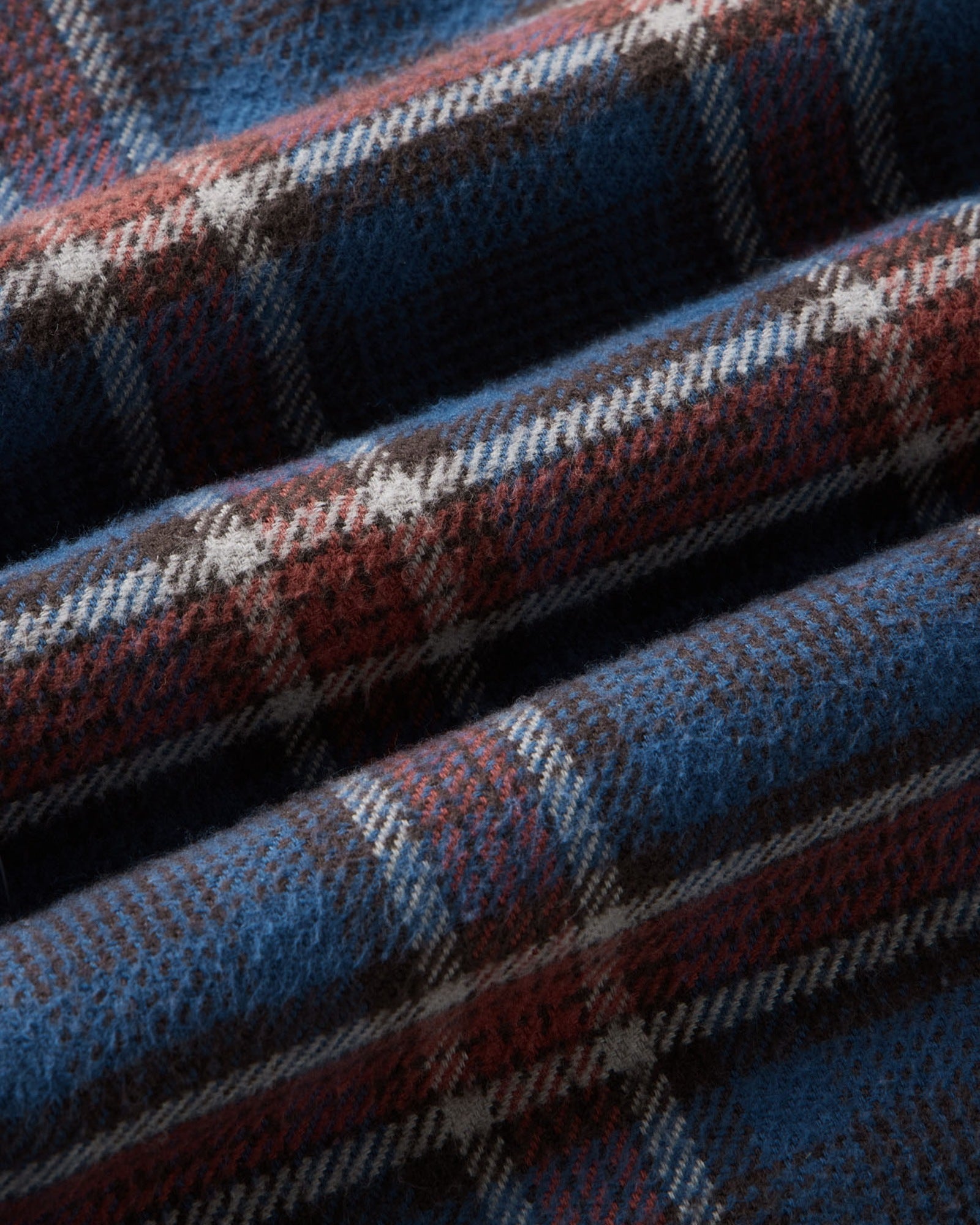 material shot of the fabric on The Crater Shirt in Headland Plaid, Wovens by Taylor Stitch