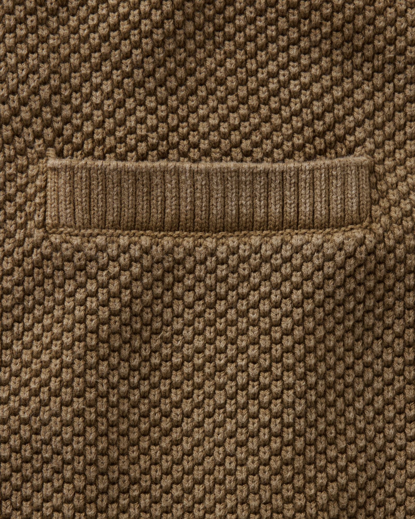material shot of the pocket on The Crawford Sweater in Bay Leaf, Knits by Taylor Stitch