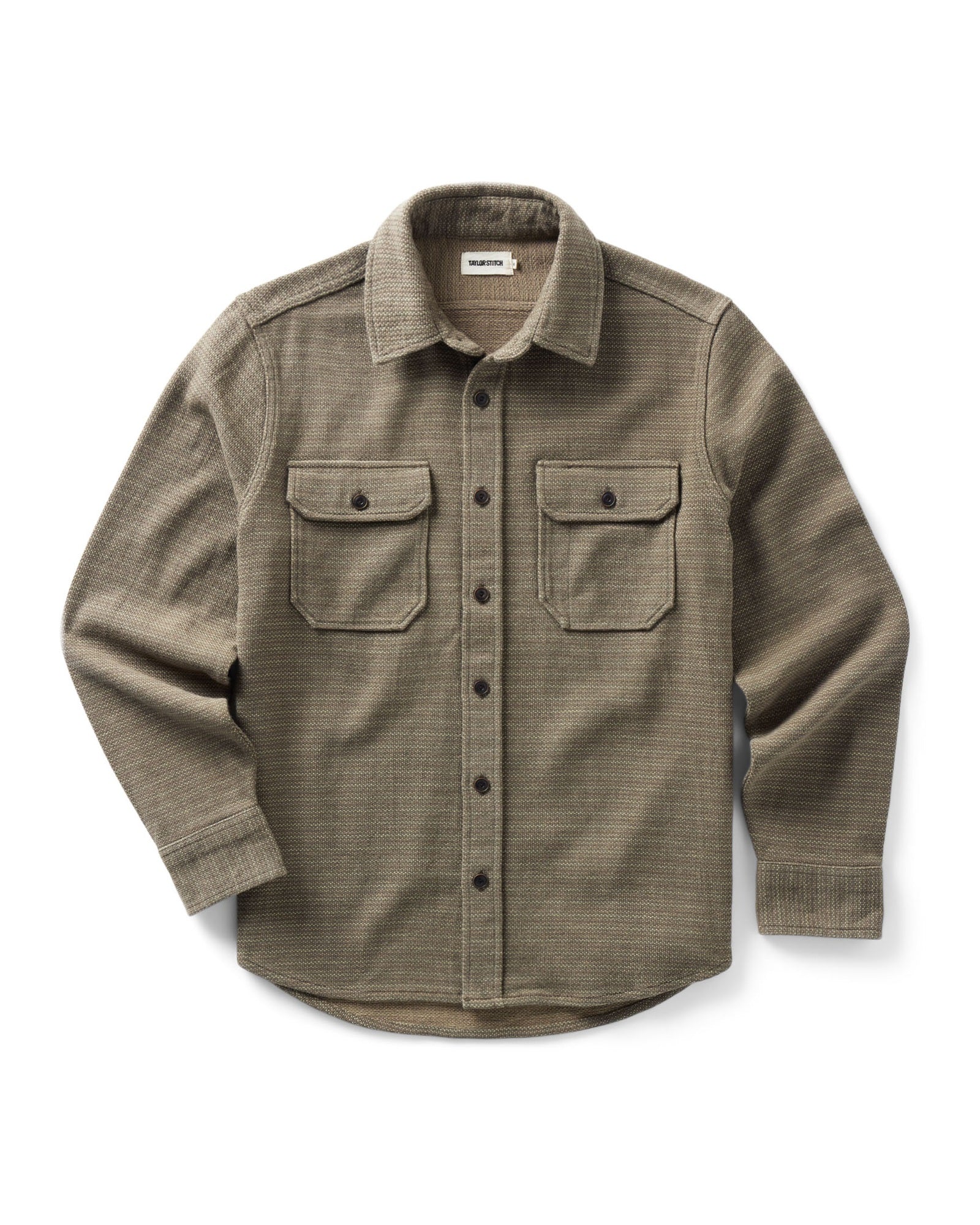 flatlay of The Division Shirt in Cypress, Wovens by Taylor Stitch