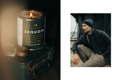 editorial image of candles and beanies