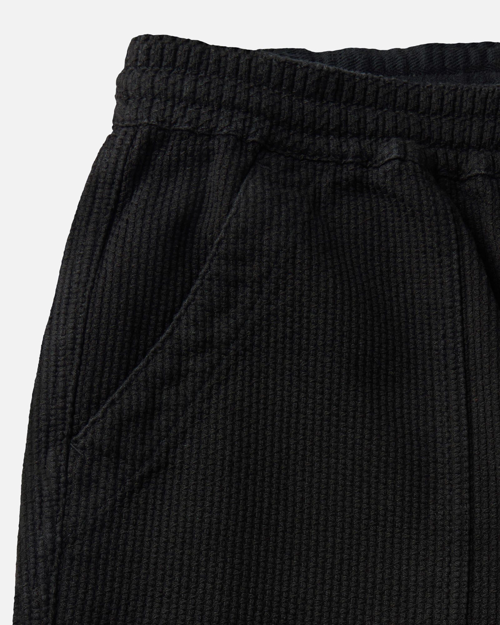 material shot of the pocket on The Breakwater Pant in Black Indigo Sashiko, Bottoms by Taylor Stitch