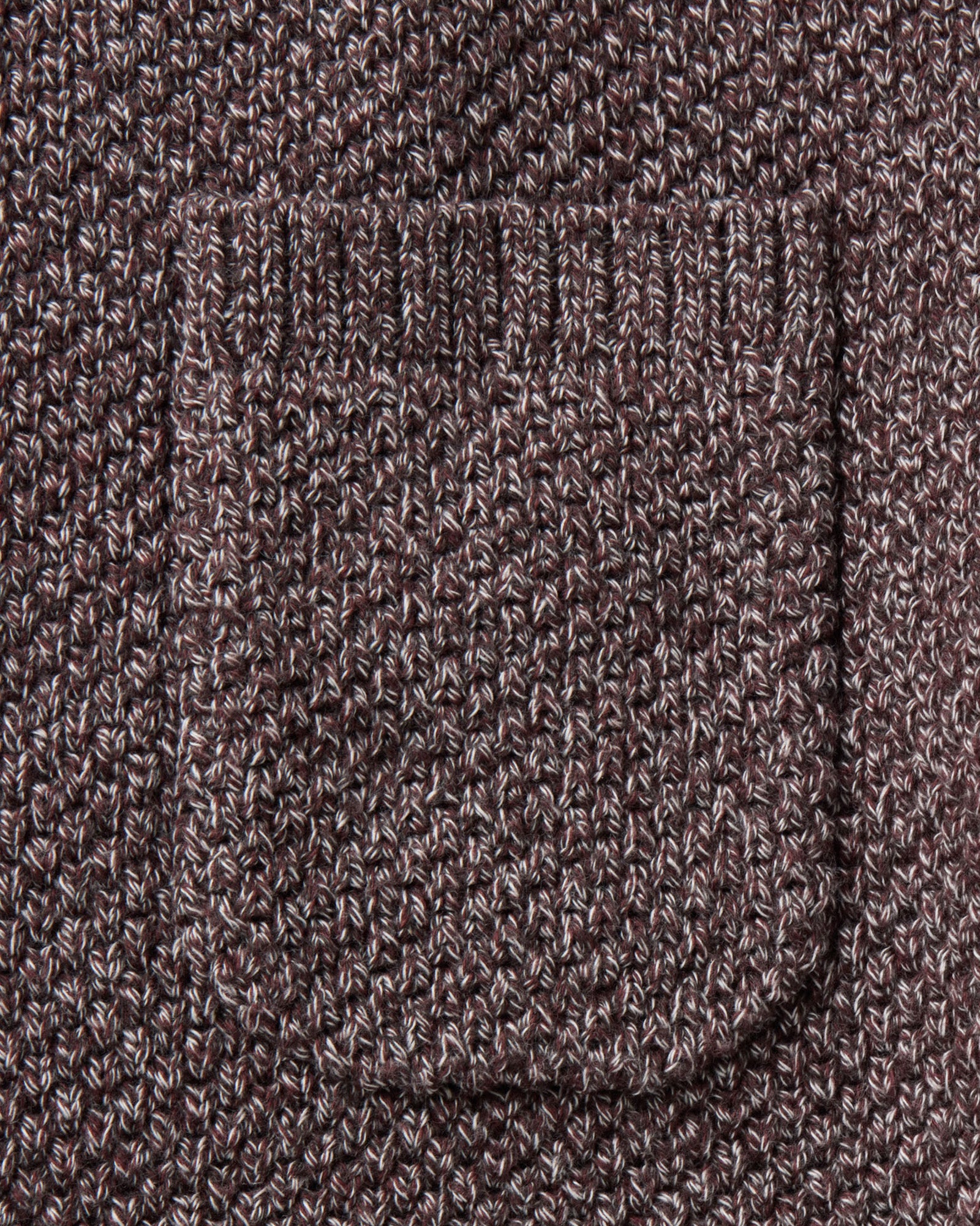 material shot of the pocket on The Crawford Crew Sweater in Burgundy Twist, Sweaters by Taylor Stitch